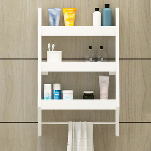 מדף תליה 3 קומות רב שימושי עם מתקן למגבת מדורג דגם אופק 