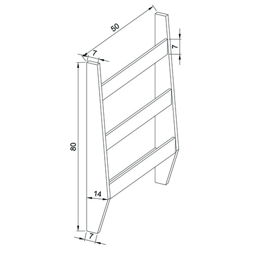 מדף תליה 3 קומות רב שימושי עם מתקן למגבת מדורג דגם אופק 