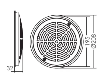 גריל דריין עגול EMAUX EM2830