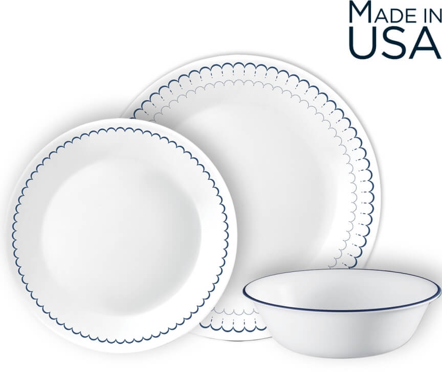 סט צלחות 18 חלקים קורנינג קספיאן | Corning Ware Caspian