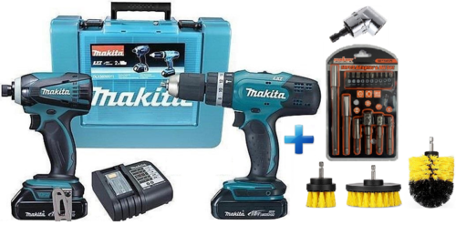 סט 18V אימפקט+מקדחה רוטטת כולל 2 סוללות 1.5AH ומטען+מתנות שוות
