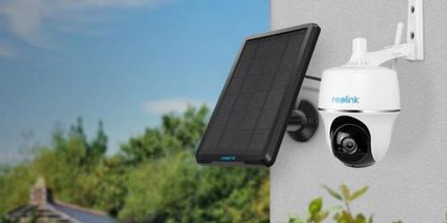 מצלמה חיצונית סלולרית 5MP + פאנל סולארי Reolink Go PT Plus