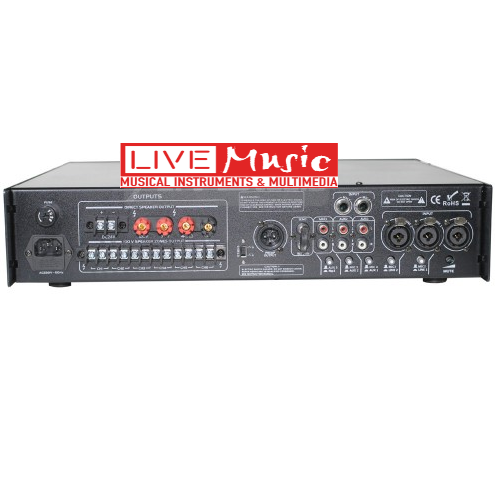 מגבר כריזה 350W, גיבוי 24VV 100 AMP6-350BC