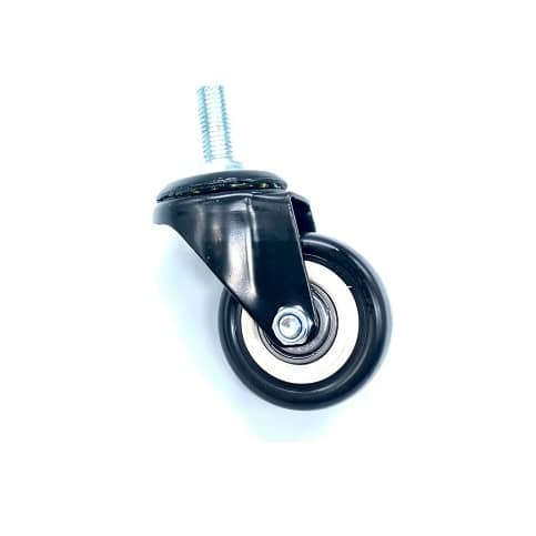 גלגל PVC שחור עם בורג
