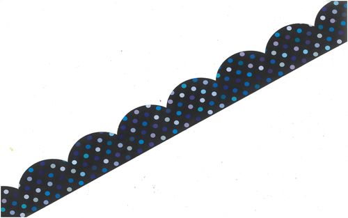 18 פסי קישוט גלי/ שחור עיגולים גווני כחול