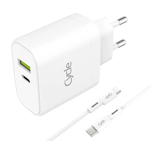 מטען קיר מהיר + כבל טייפ סי Cycle 20W QC 3.0