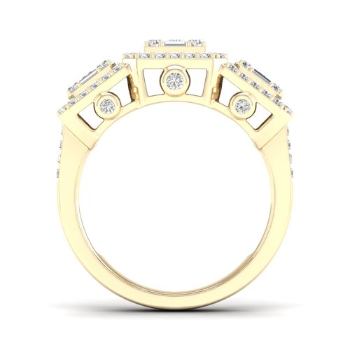 טבעת יהלומים מלכותית 1.0ct מזהב 14K