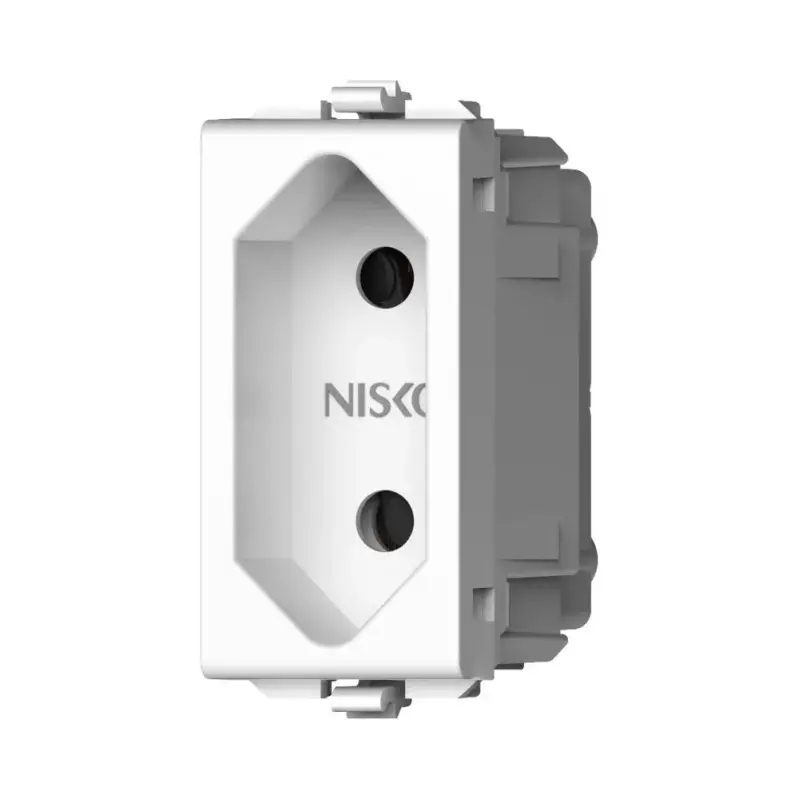 שקע דו פיני 1 מודול לבן ניסקו סוויץ NISKO SWITCH