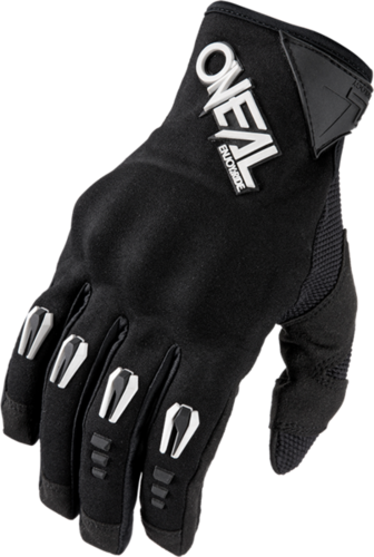 כפפות שטח O'NEAL HARDWEAR IRON V.18 בצבע שחור עם מגן מפרקי אצבע בצפיפות גבוהה והדפס סיליקון לשליטה מושלמת ברכיבת MX ו-MTB