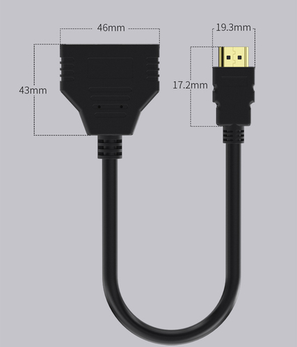 מפצל HDMI (לשתי מסכים כבל 20 ס