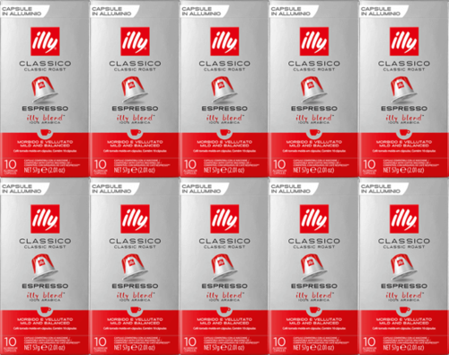 100 קפסולות אילי קלאסיקו ILLY Classico לנספרסו עם משלוח חינם!