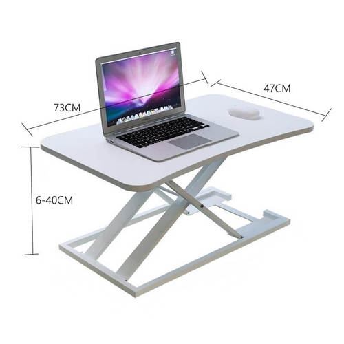 עמדת עבודה למחשב נייד | שולחן מחשב מתכוונן ישיבה או עמידה - לבן