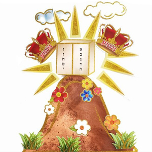 קישוט קיר קבלת התורה עם נצנצים