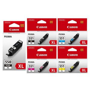 סט ראשי דיו מקוריים Canon PGI-550BKXL + CLI-551XL