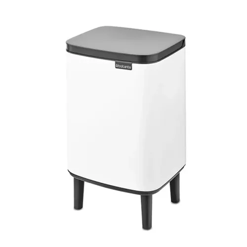 פח ברבנטיה לשירותים 7 ליטר - Brabantia BO לבן -24 מתוך קולקציית פחי אשפה לשירותים (דגם מלא) - קל לניקוי ותחזוקה לשמירה על מראה חדש ומבריק
