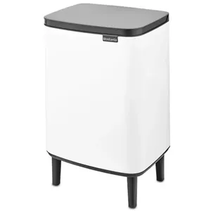 פח ברבנטיה לשירותים 12 ליטר - Brabantia BO לבן -24 מתוך קולקציית פחי אשפה לשירותים (מבט קדמי) - פריט מעוצב לעיצוב חלל רחצה מודרני ויוקרתי