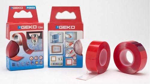 דבק דו צדדי שקוף 1.5 מטר אורך, GEKO
