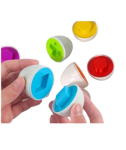 מארז 12 ביצים למשחק התאם צורה ולימוד צבעים