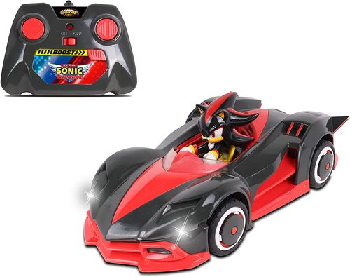 מכונית מירוץ SONIC עם שלט רחוק, כפתור טורבו בוסט ודמות שאדו הקיפוד