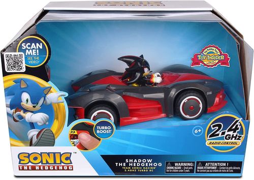 מכונית מירוץ SONIC עם שלט רחוק, כפתור טורבו בוסט ודמות שאדו הקיפוד