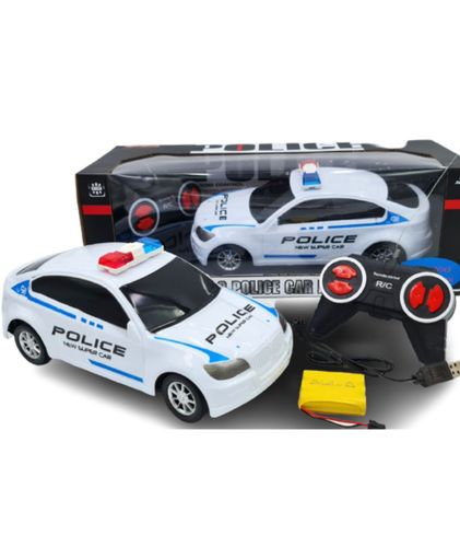 מכונית משטרה 1:18 על שלט כולל USB וסוללות נטענות