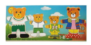 משחק התאמה ארבעה דובונים מעץ לפעוטות 24 חלקים