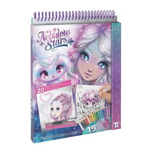 נבולוס - חוברת צבעי מים עם 15 עפרונות, מכחול ומברשת