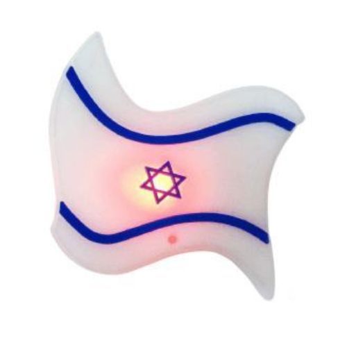 סיכת סיליקון דגל ישראל עף ברוח מדליק אור