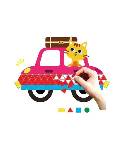 ערכת יצירה עם מדבקות סול להכנת ספר בעיצוב כלי רכב