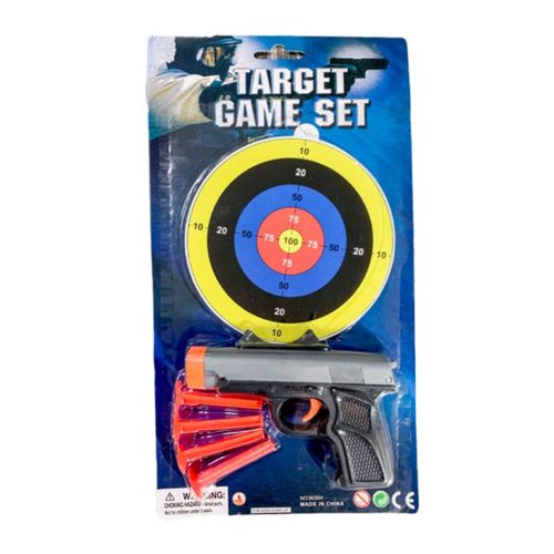 ערכת משחק אקדח חצים קטן ולוח קליעה למטרה