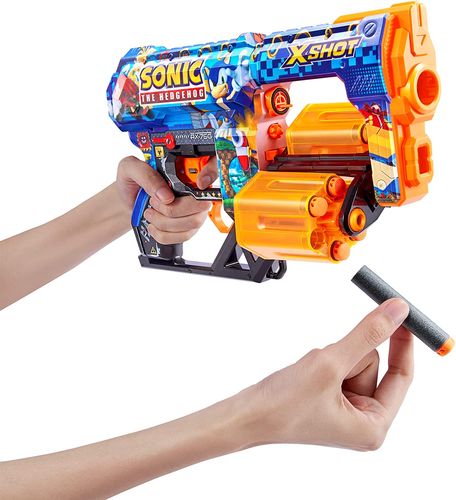 רובה ילדים אקס שוט SKINS כולל 12 חיצי ספוג למשחקי מלחמה עם חברים בחצר - MEGA SONIC