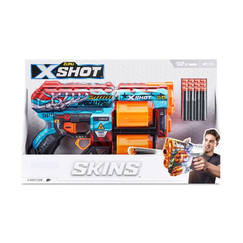 רובה ילדים אקס שוט SKINS כולל 12 חיצי ספוג למשחקי מלחמה עם חברים בחצר - WARZONE