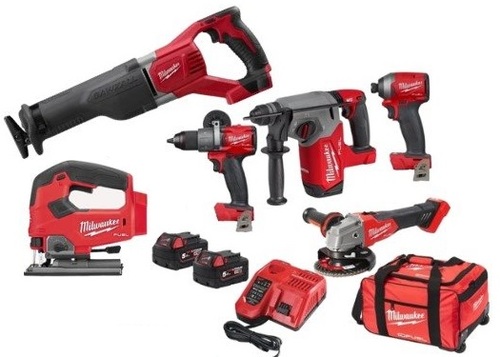 סט דבלין 6 כלים 2 סוללת 5A דגם Milwaukee Dublin Packout Fuel 18V