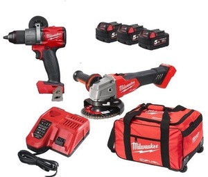 סט דבלין 2 כלים 3 סוללת 5A דגם Milwaukee Dublin Packout Fuel 18V