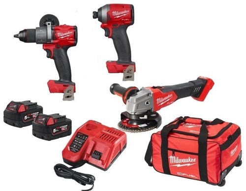 סט דבלין 3 כלים 2 סוללת 5A דגם Milwaukee Dublin Packout Fuel 18V