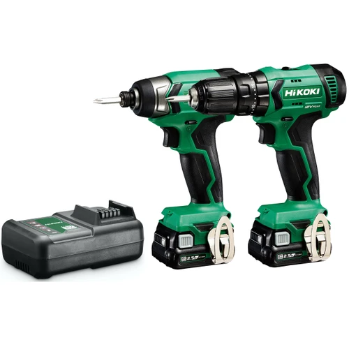 סט אימפקט + מברגה/מקדחה 12V + שתי סוללות 2.5Ah + מטען מהיר +מזוודה קשיחה + מתנה איכותית Hikoki KC12DA