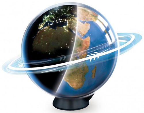 גלובוס יום ולילה מסתובב וזוהר 2 ב 1