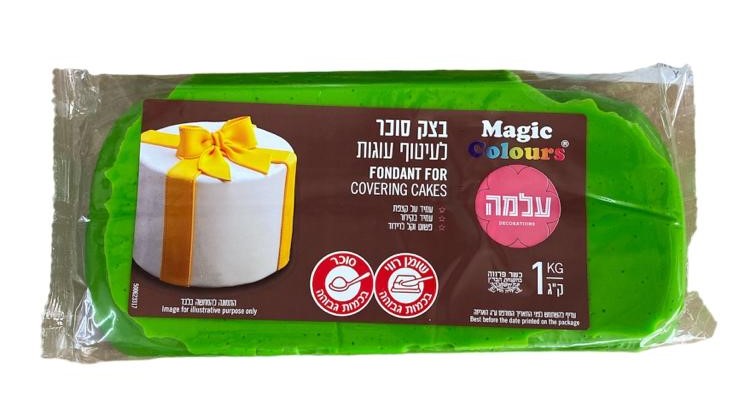 בצק סוכר עלמה ירוק 1 ק