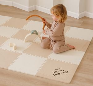 משטח פעילות פאזל מודולארי - בז