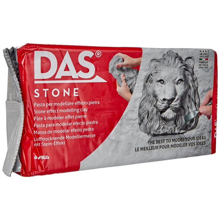 חימר סינטטי DAS STONE , מתייבש באוויר, גוון אפור אבן, 1 ק"ג