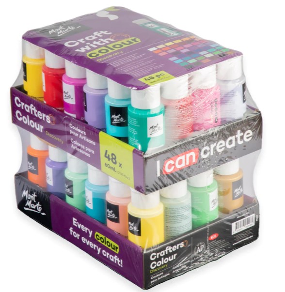 סט 48 צבעי אקריליק (60 מ"ל)  MONT MARTE Crafters Colour