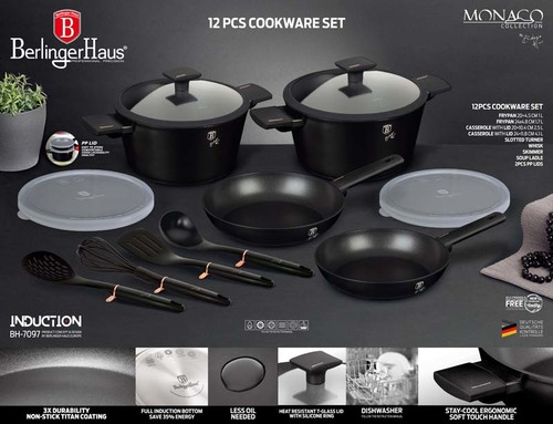 סט 8 כלי בישול 12 חלקים BERLINGERHAUS MONACO BH-7097