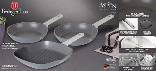 סט 3 מחבתות BERLINGERHAUS ASPEN BH-7076