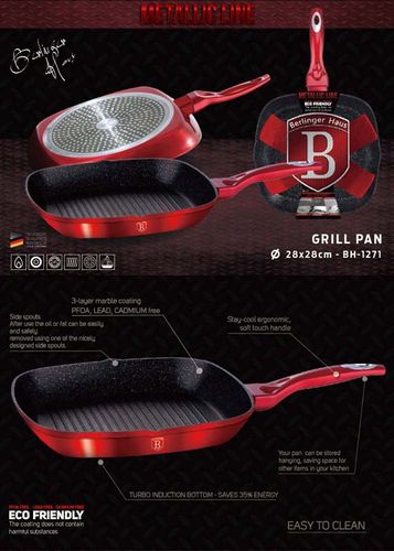 סט 3 מחבתות איכותיות BERLINGERHAUS Metallic BH-1289