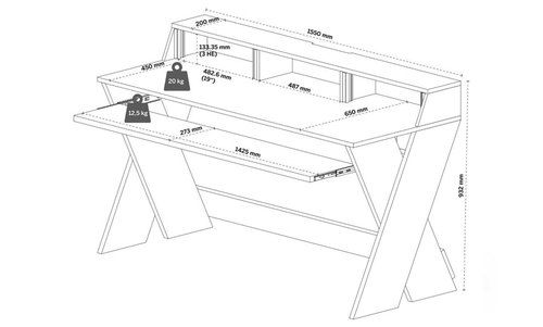 שולחן אולפן מעוצב - Glorious Sound Desk Pro - צבע אגוז