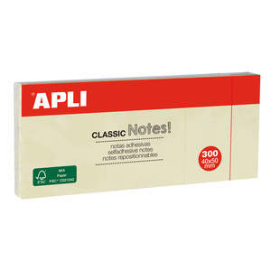 פתקיות ממו צהובות APLI 40X50 (300 דף)