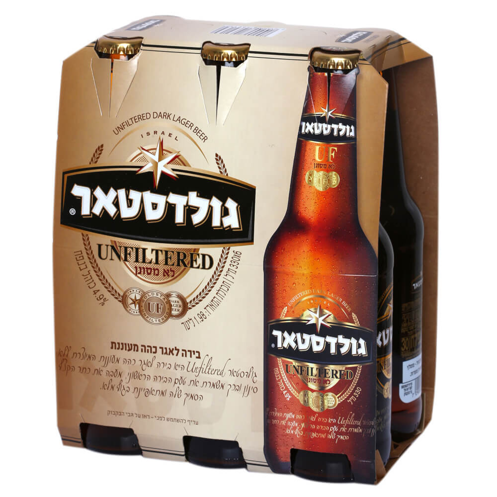 בירה גולדסטאר לא מסונן 330 מ"ל שישייה