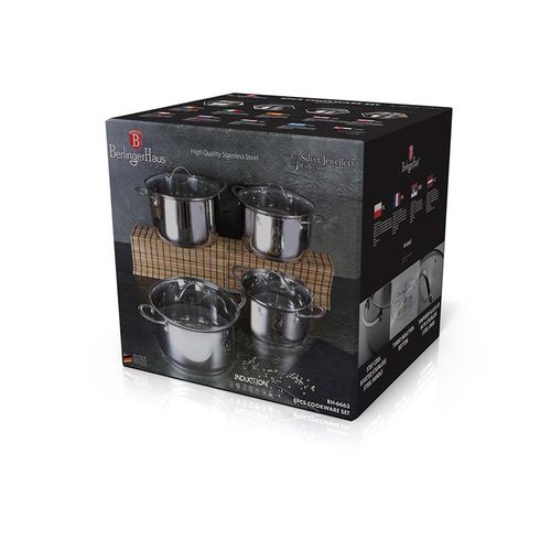 תמונת מוצר נוספת סט 4 כלי בישול איכותיים BERLINGERHAUS Silver  BH-6663 