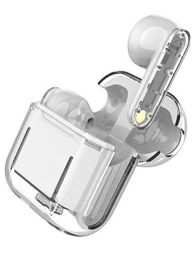 אוזניות BlueTooth Super Mini שקופות עם תאורת לד