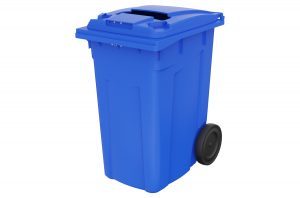 עגלת אשפה דולב 360 ליטר בצבע כחול לאיסוף נייר